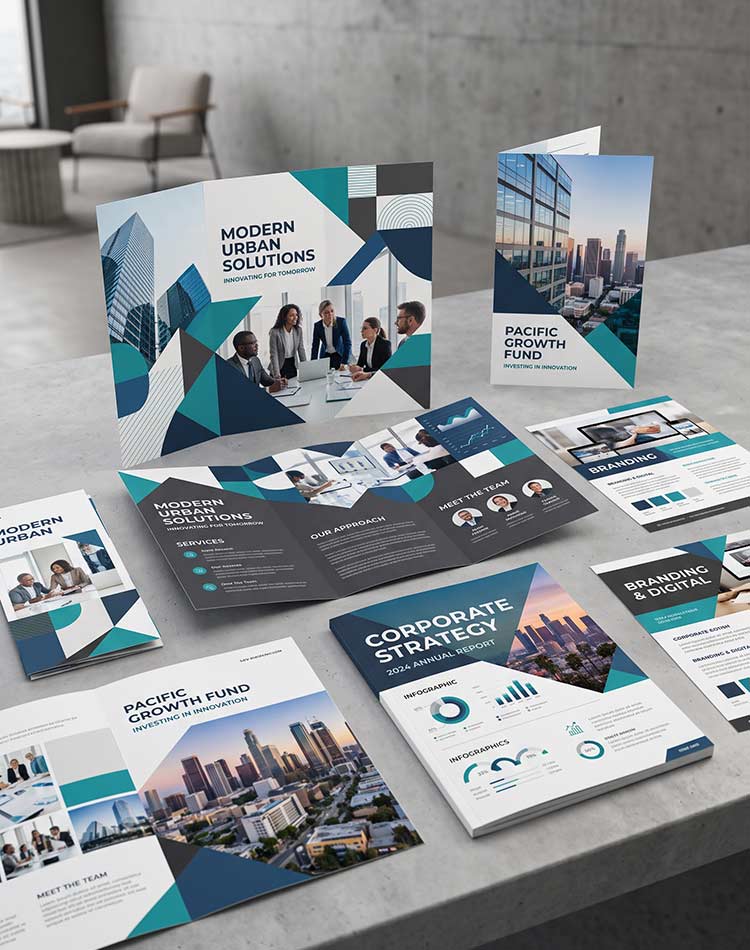 High-end business brochure craft from The Design Equation