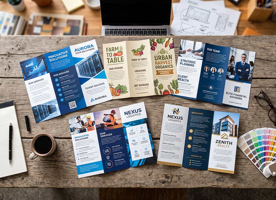 The Design Equation designing a business brochure in Los Angeles