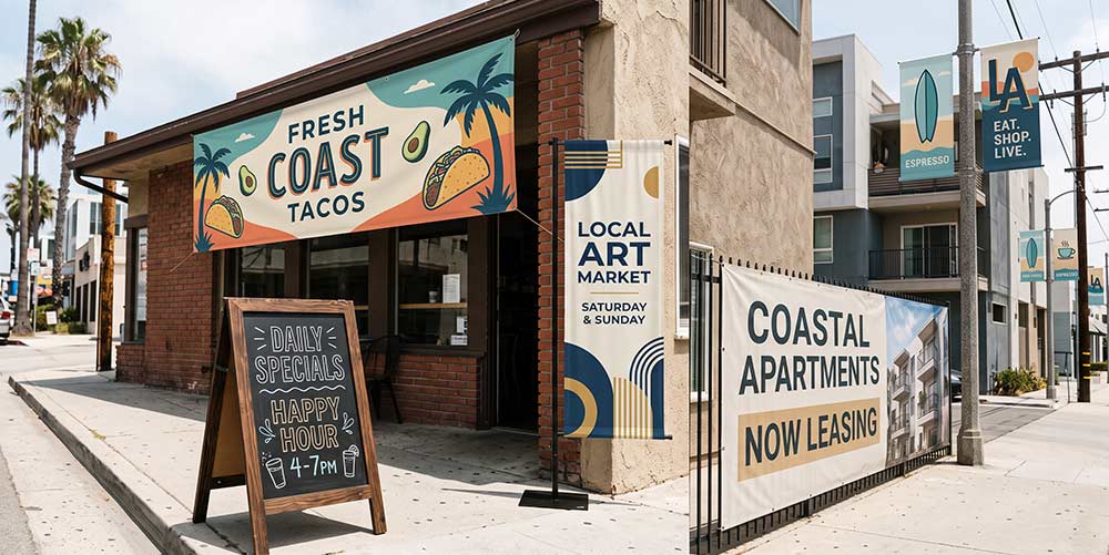 Sign and banner design work by The Design Equation in Los Angeles